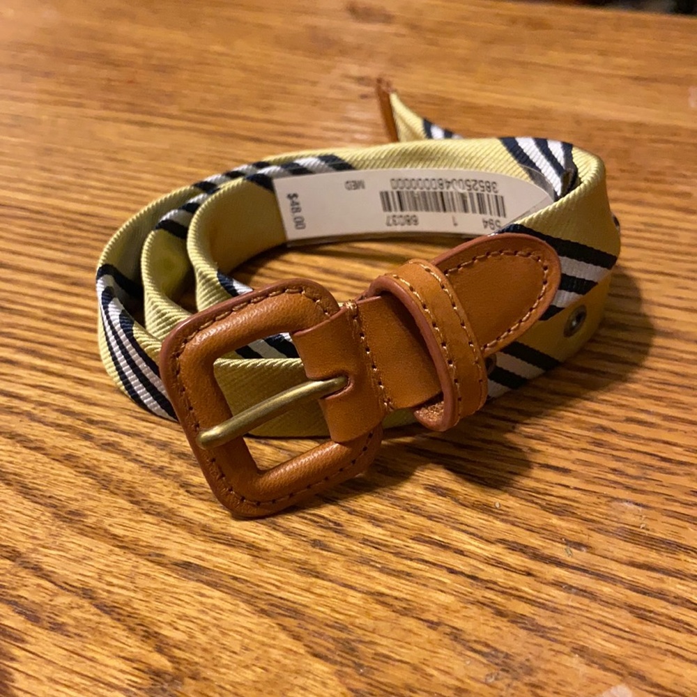 Brooks Brothers silk/leather woman’s belt Medium